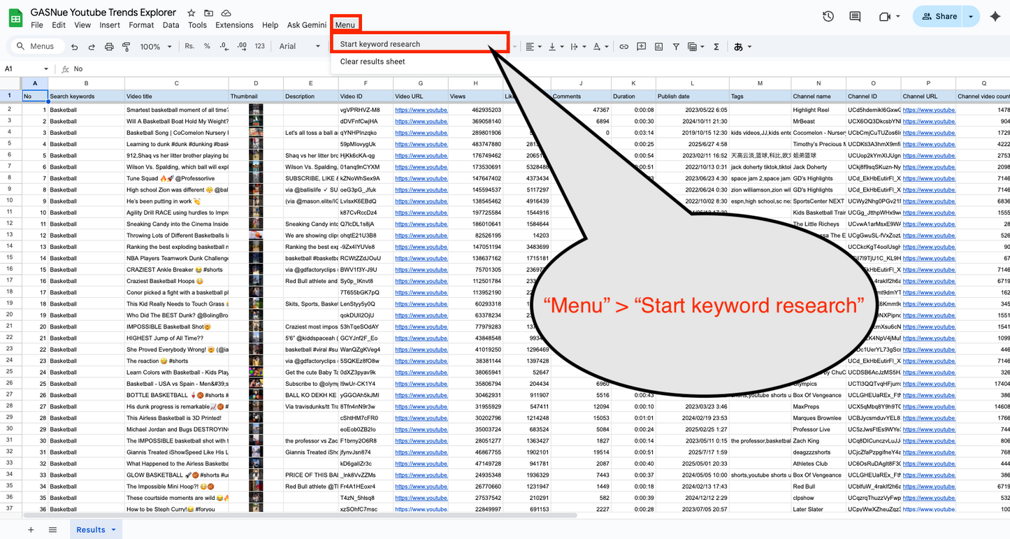 GASNue YouTube Trend Explorer